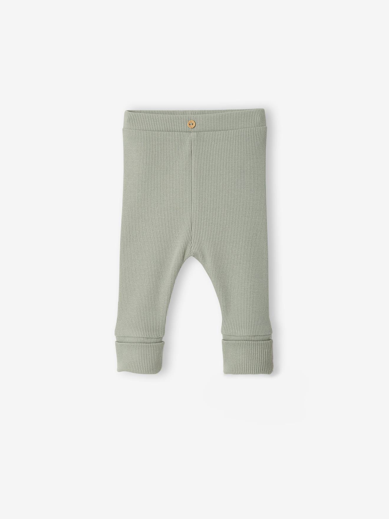 Lange legging voor baby's BASICS saliegroen