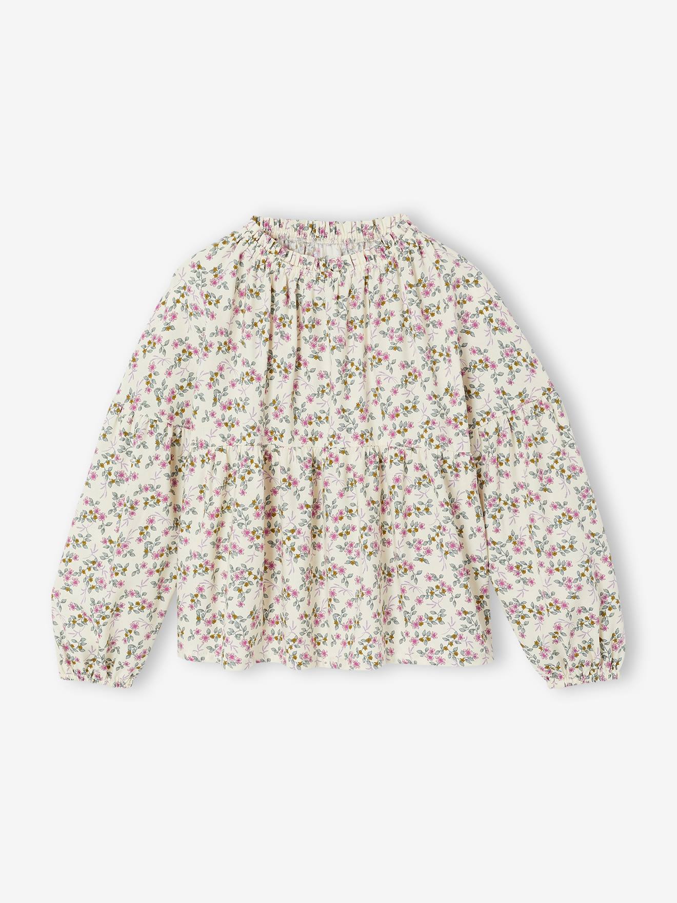 Blouse met print vanille