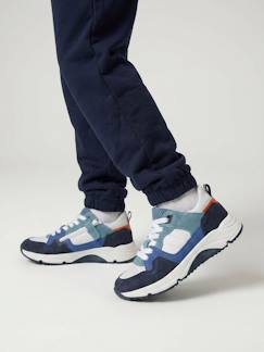 Schoenen-Jongen schoenen 23-38-Sneakers, gympen-Jongenssneakers van leer met veters
