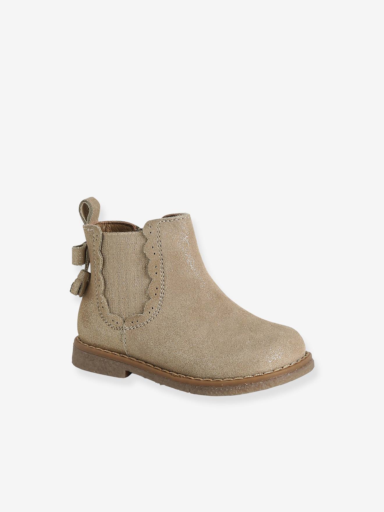 Eerste stap schoenen baby boots leer goudgeel
