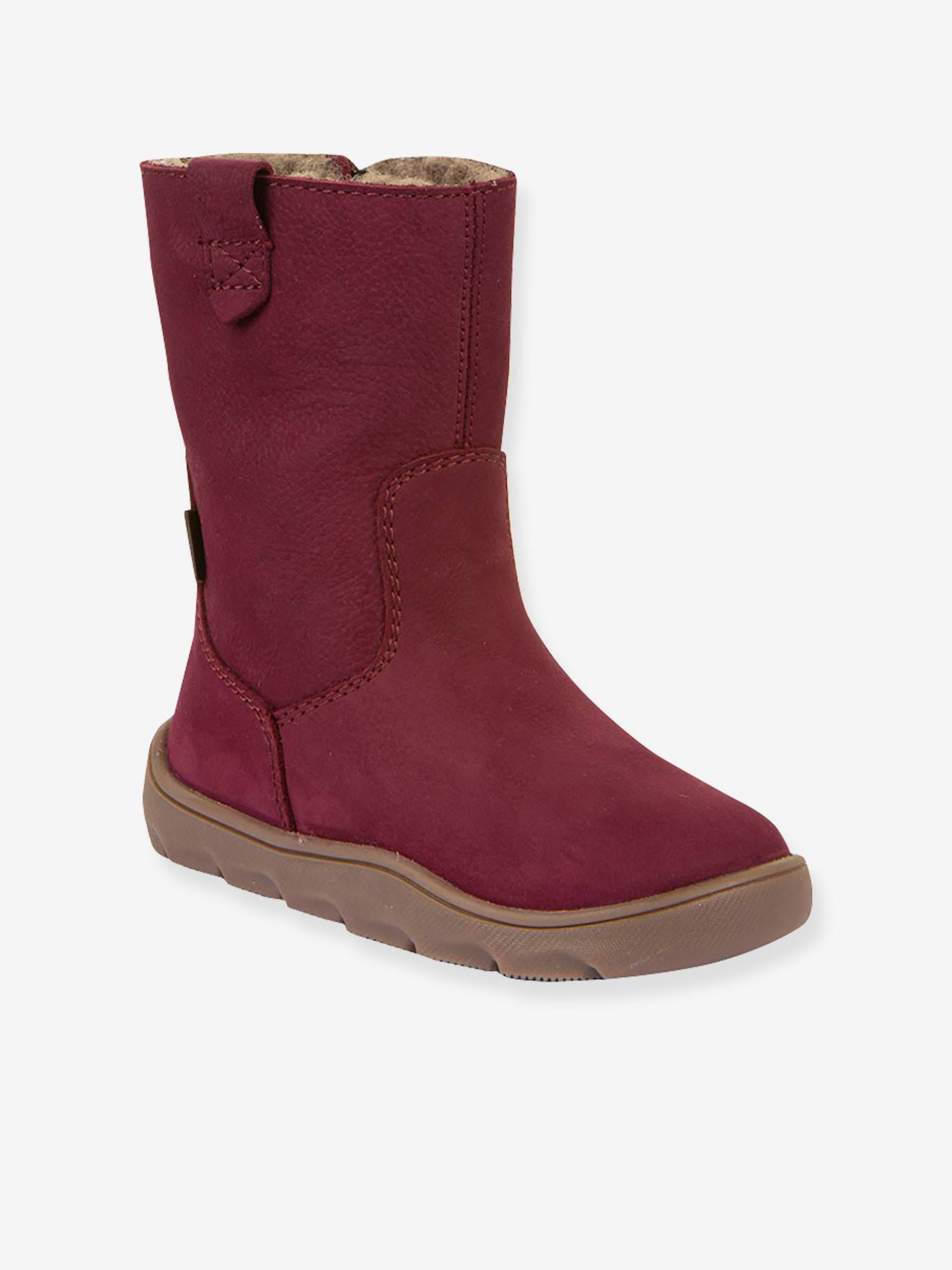Blotevoetenlaarzen voor meisjes BAREFOOT ZERU TEX Froddo bordeauxrood
