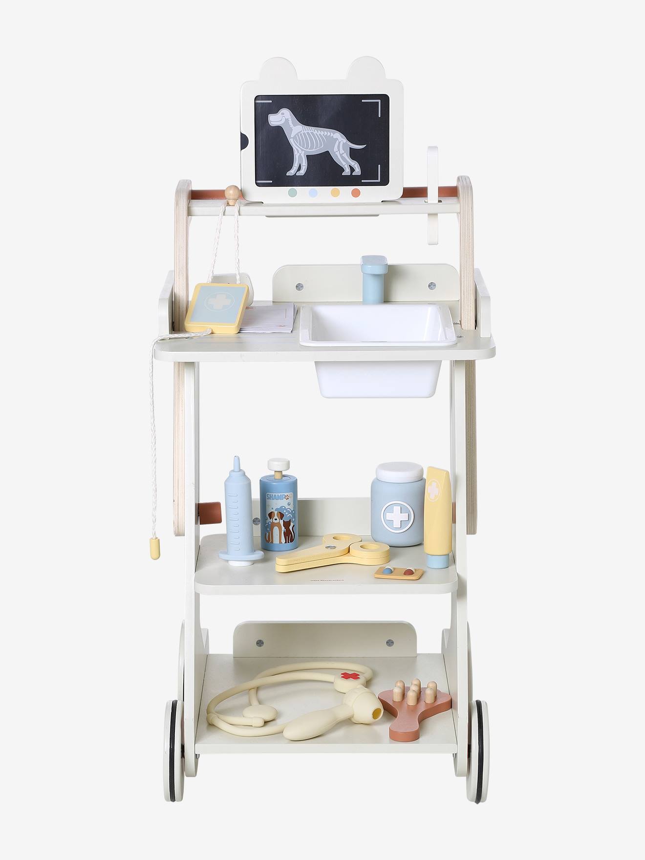 FSC100 houten dierenartswagen ecru