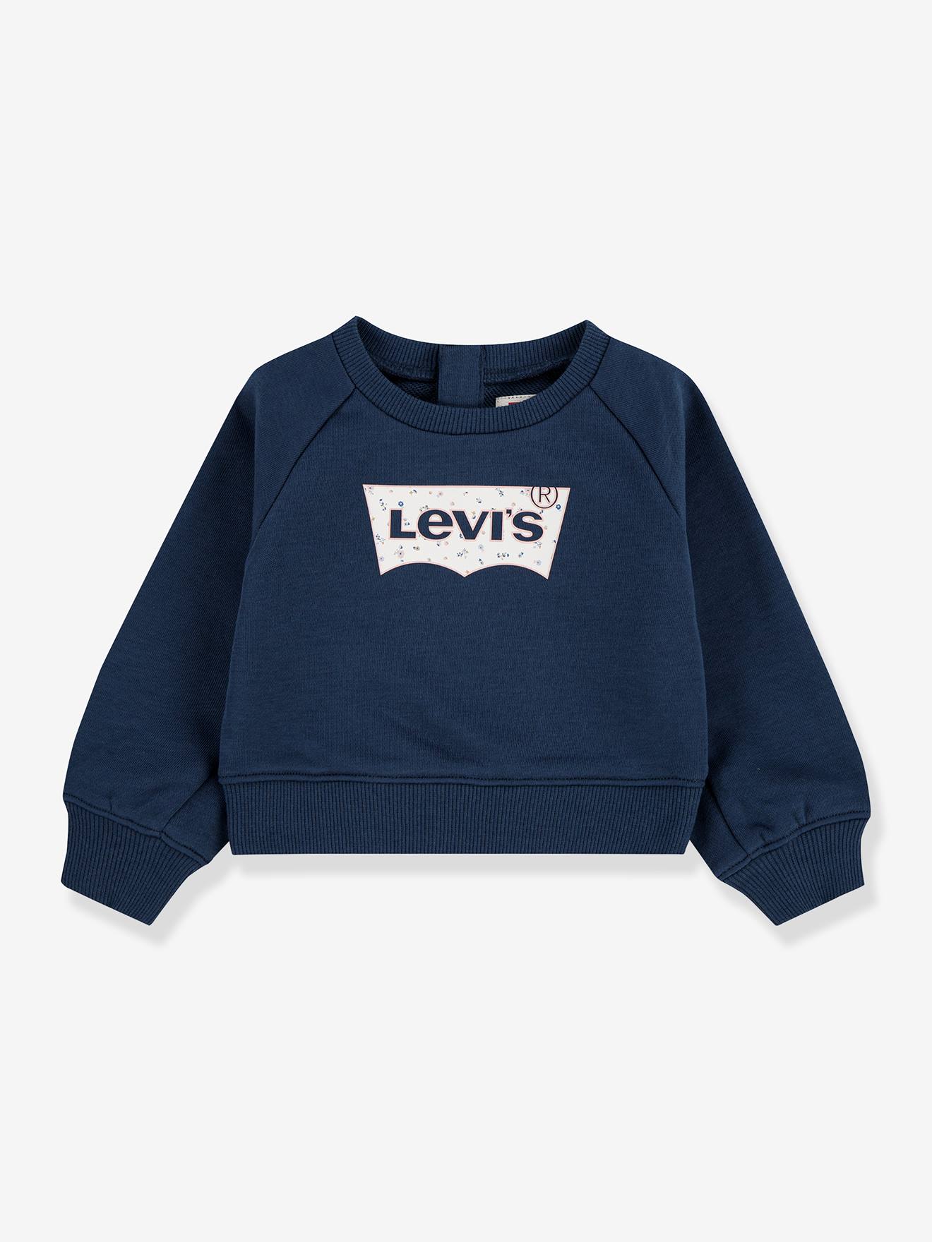 LEVI'S sweater met bloemenlogo marineblauw