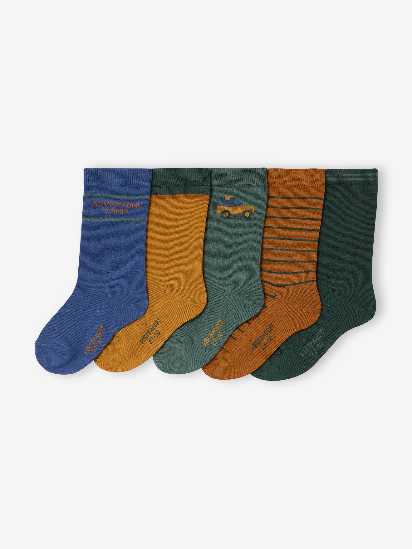 Set van 5 jongenssokken kaki