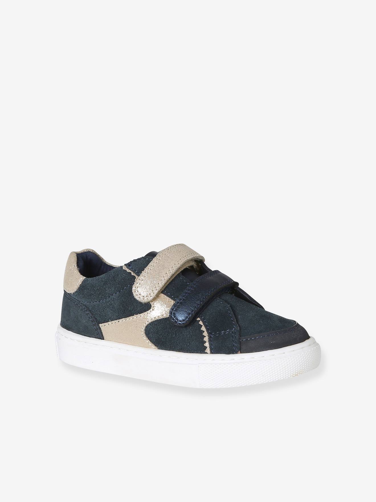Gekraakte leren kindermanden, kleutercollectie marineblauw