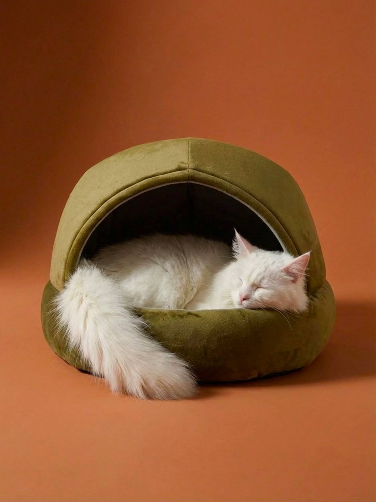 Fluwelen kattenmand brons