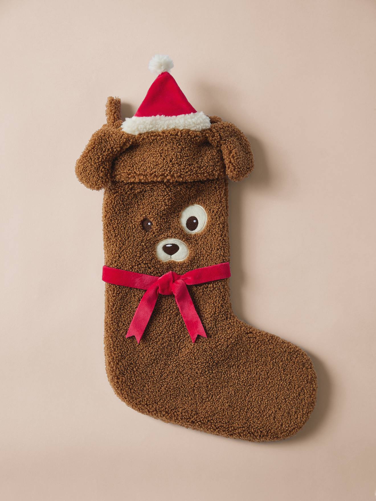 Kerstsok voor huisdier chocoladebruin