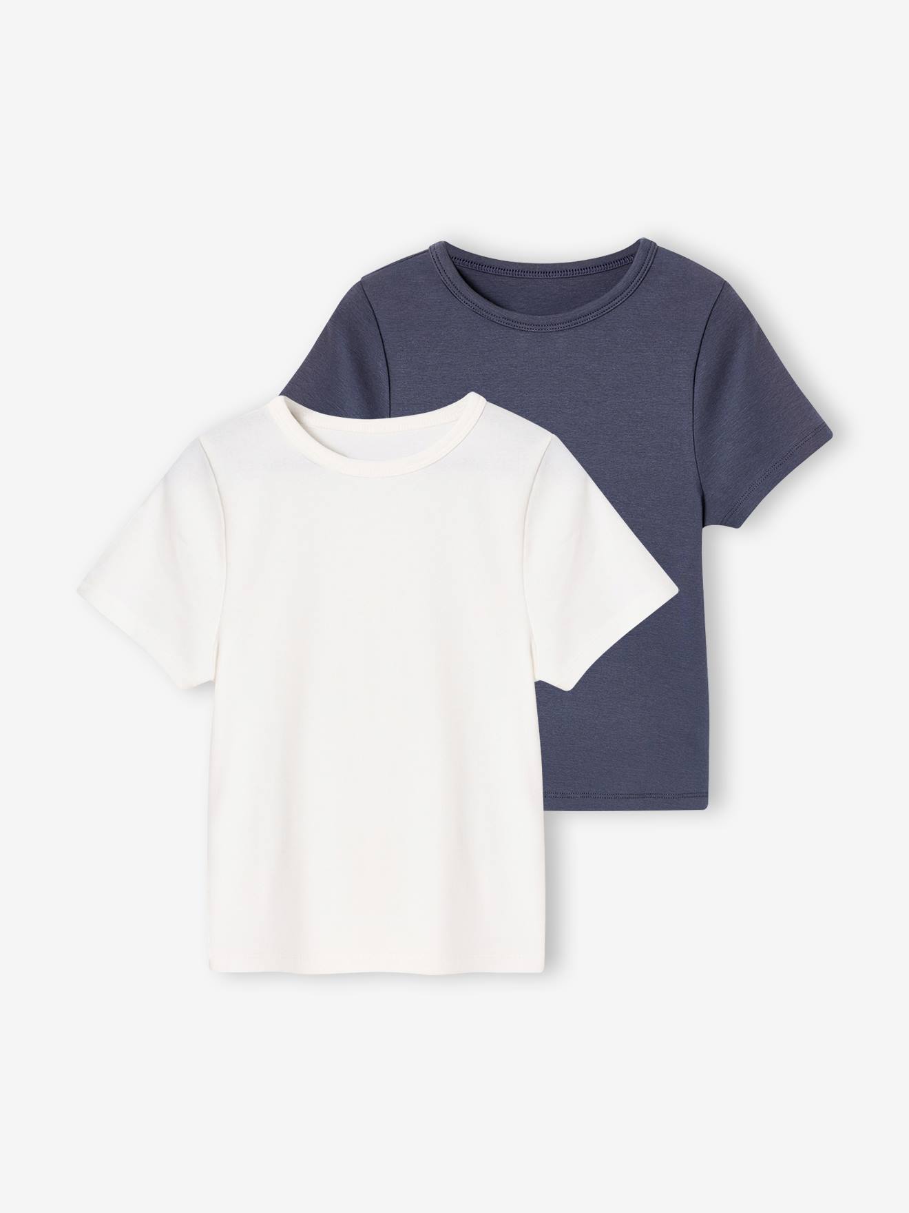 Set van 2 cropped T-shirts meisje inktblauw