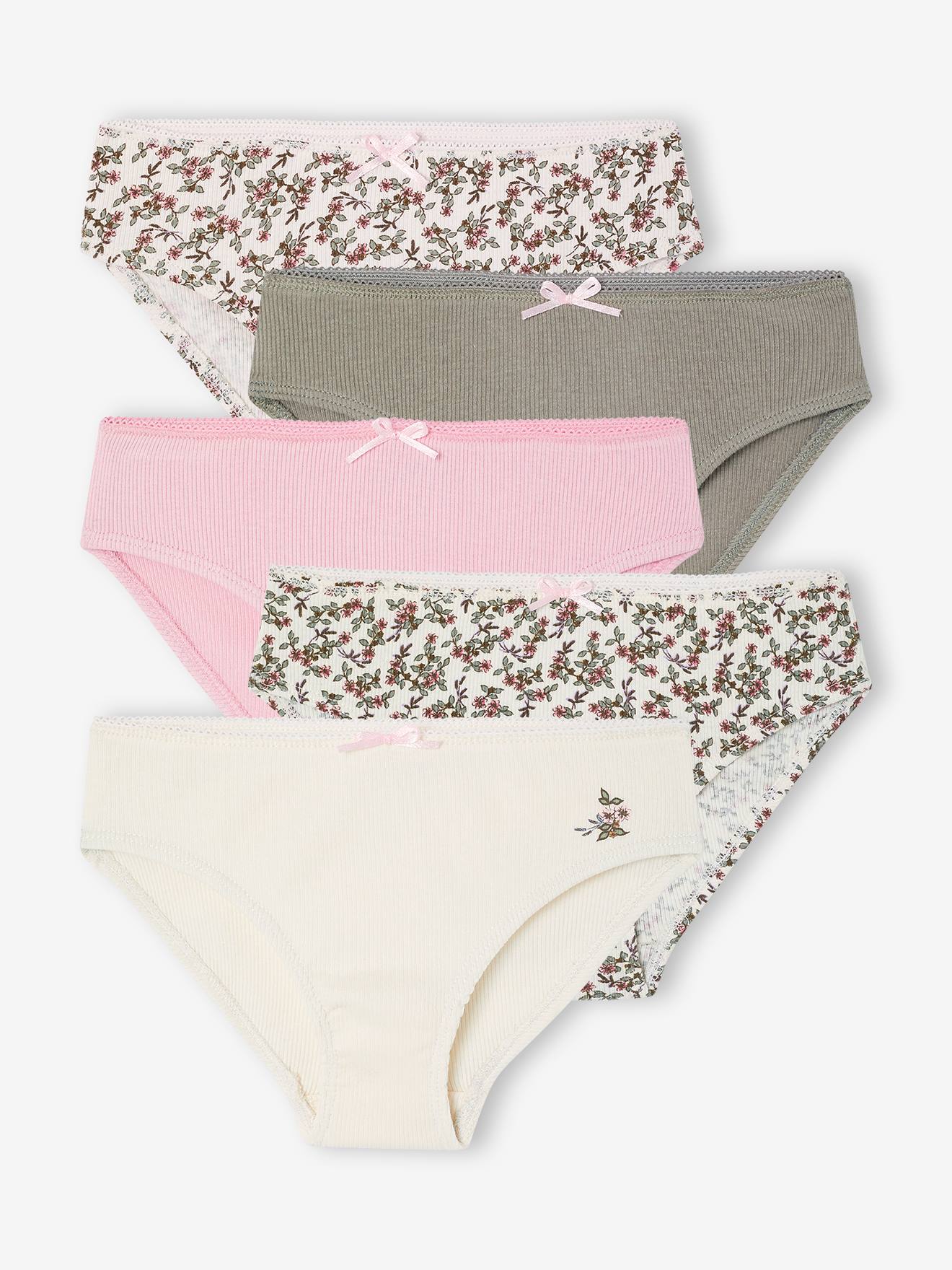 Set van 5 meisjes slips beige