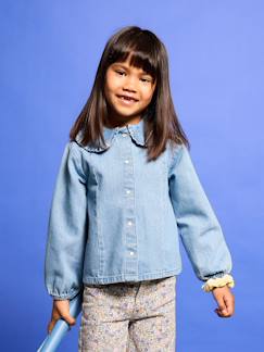 Meisje-Denim blouse met lange mouwen