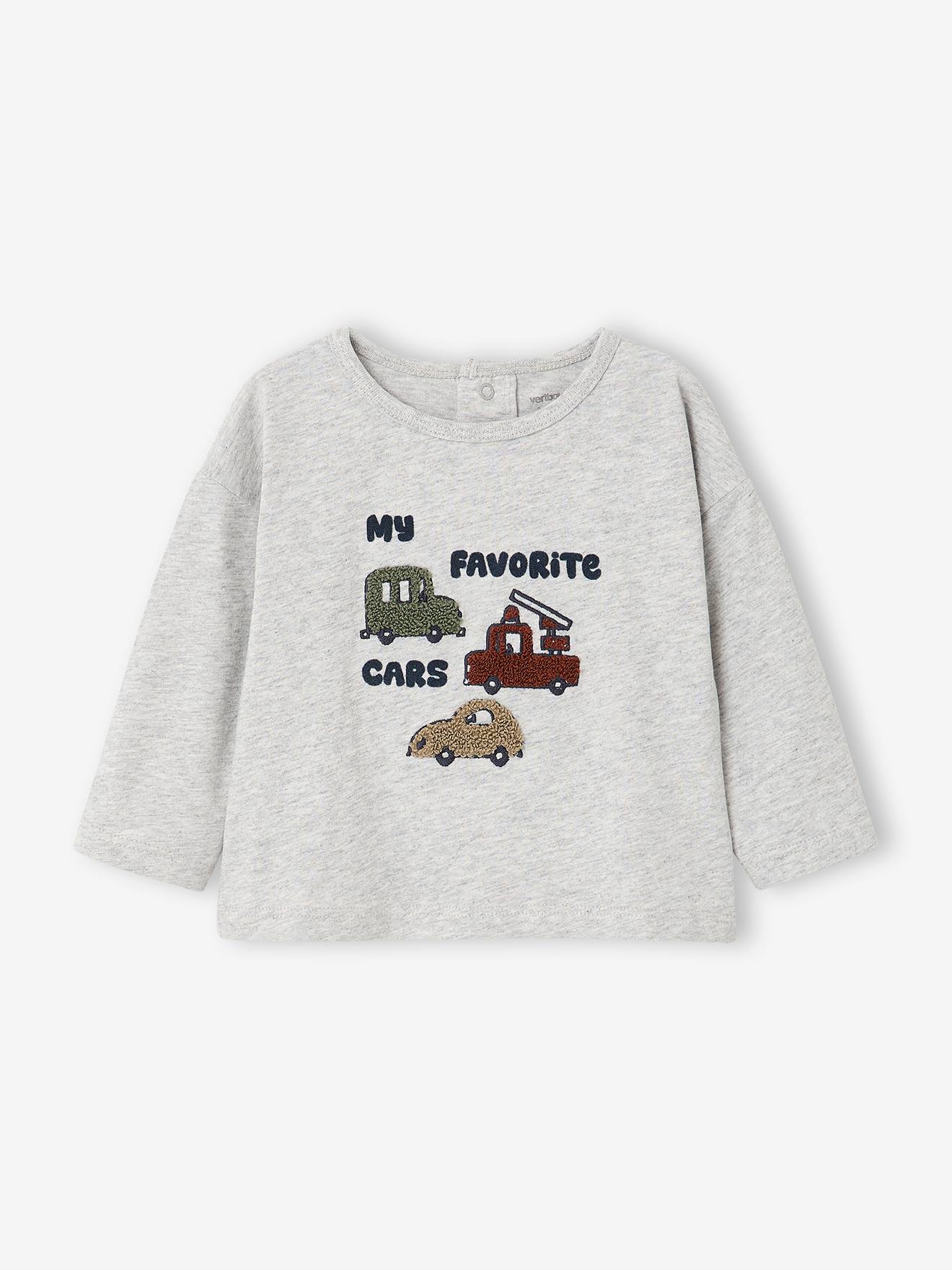 Babyjongensshirt met lange mouwen gemêleerd grijs