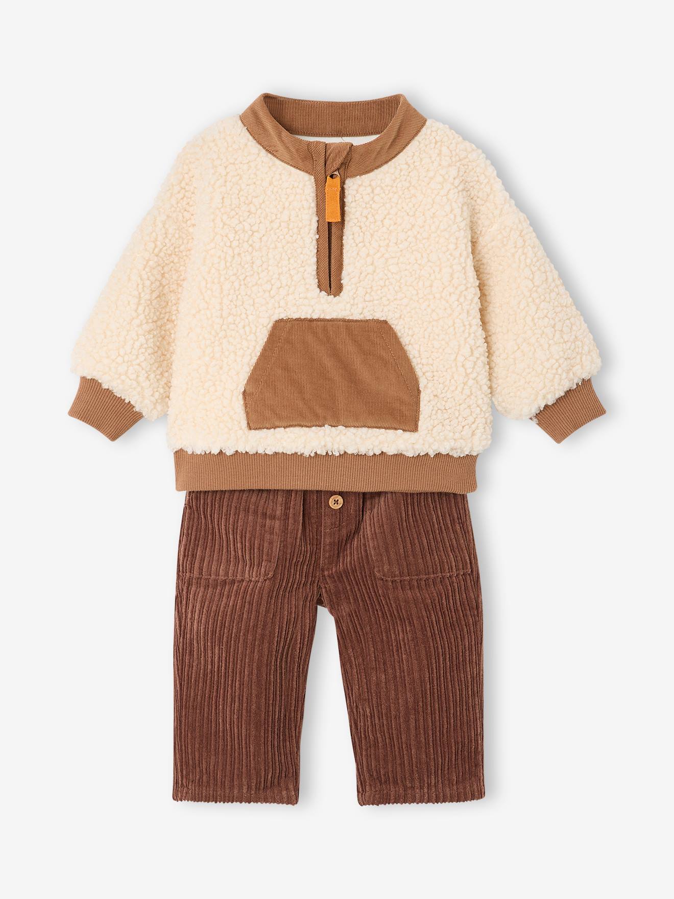 Babyset sweater en broek cacao