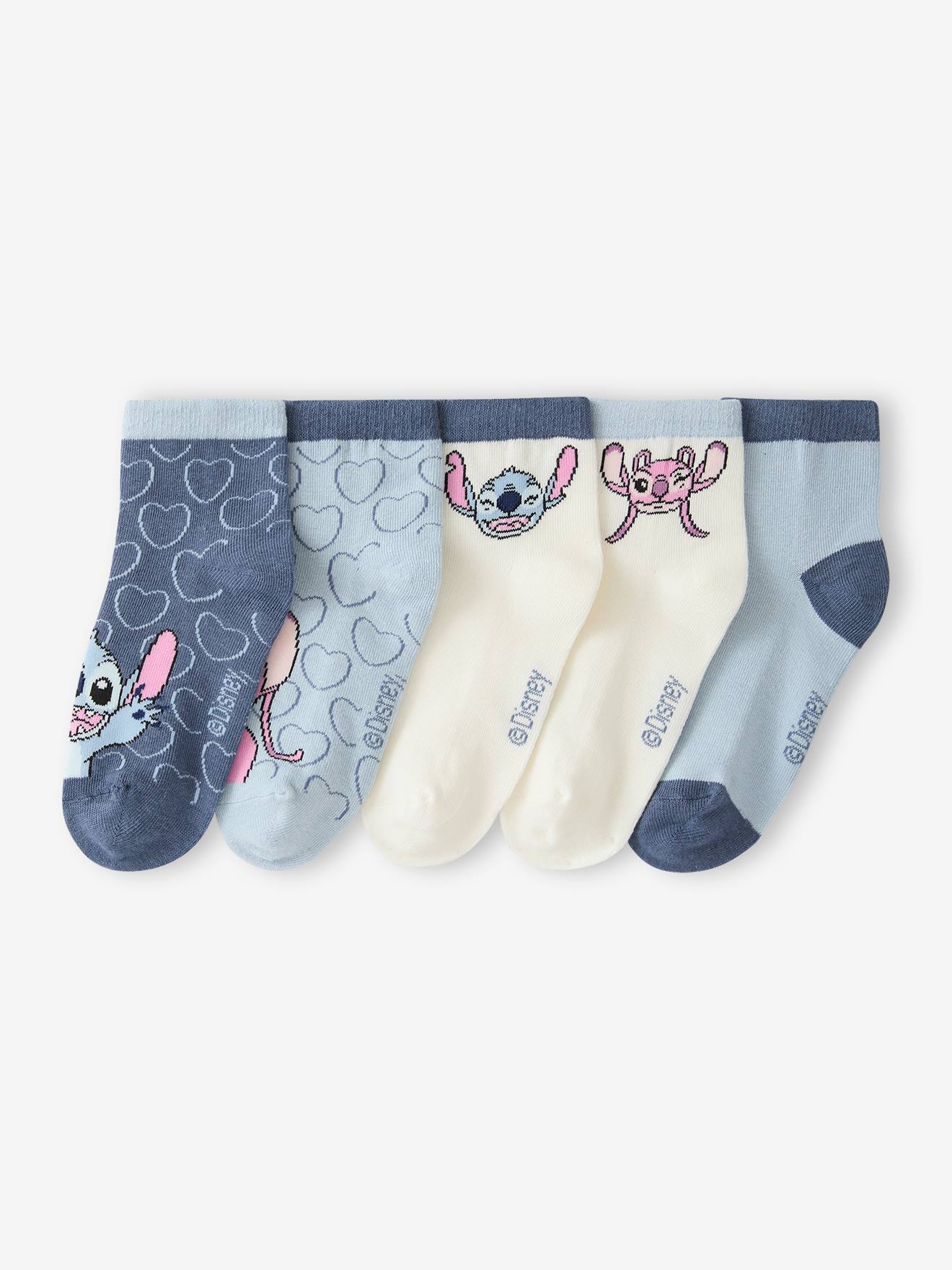 Set van 5 halfhoge sokken Stitch jeansblauw
