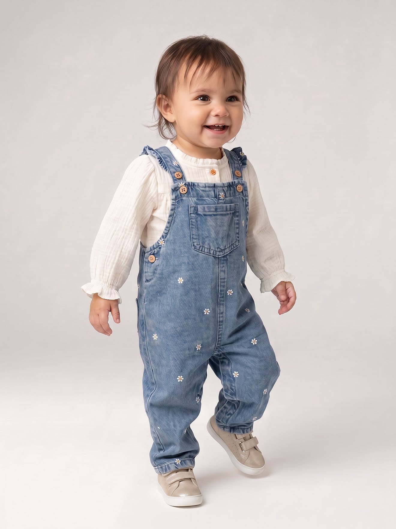 Baby tuinbroek van denim stone