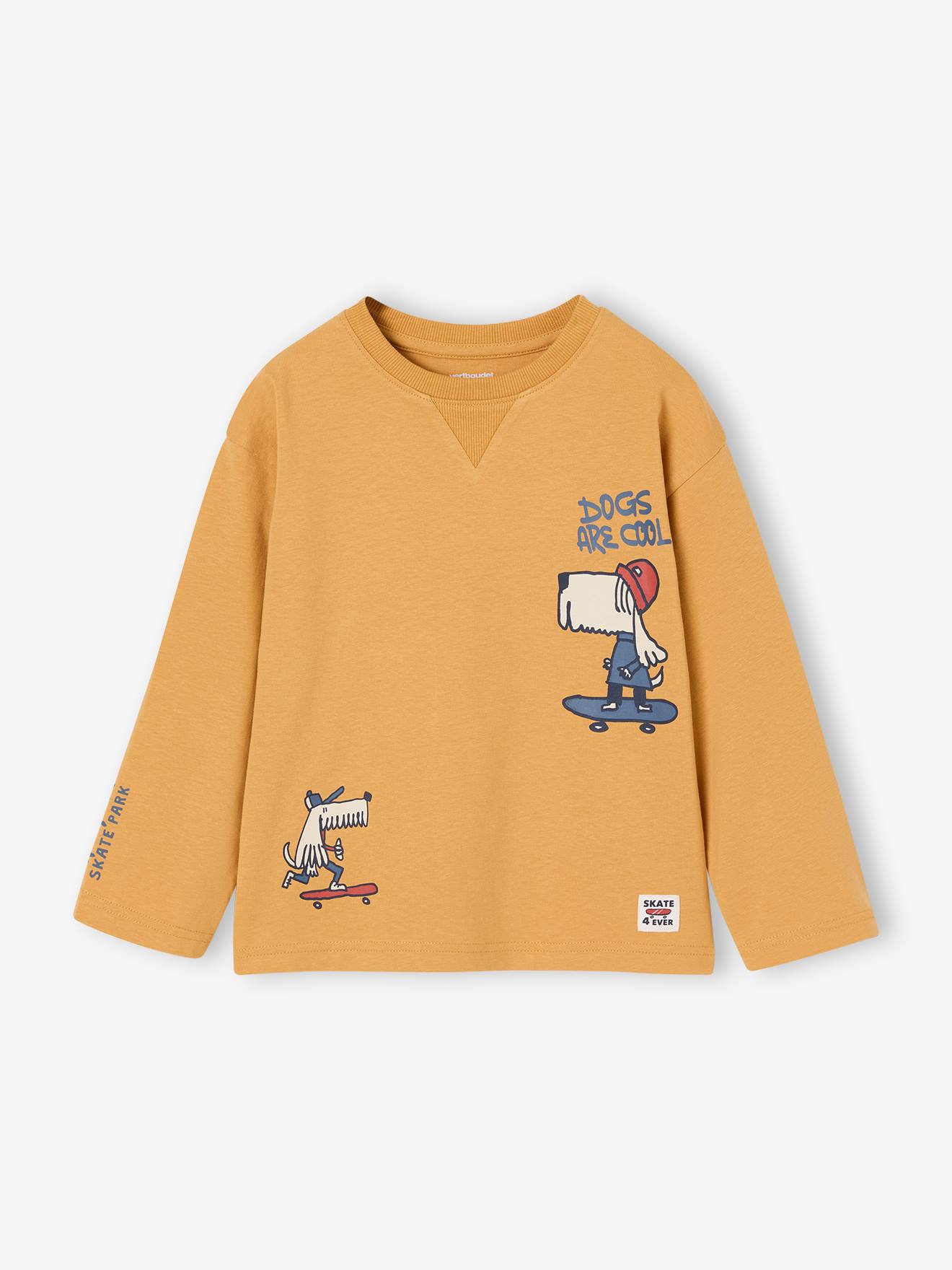 Jongensshirt met lange mouwen geel