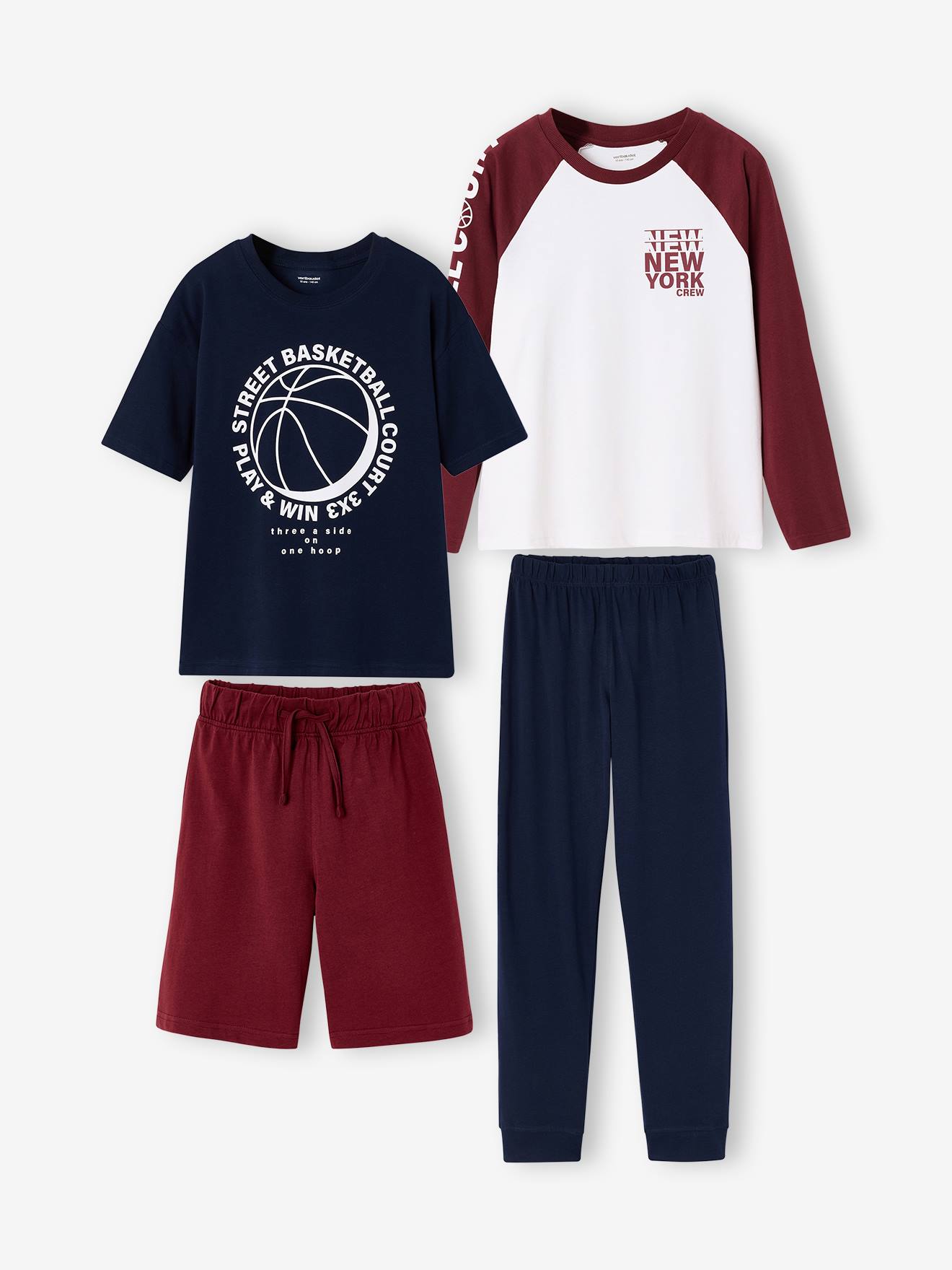 Set van 2 pyjama's voor jongens marineblauw