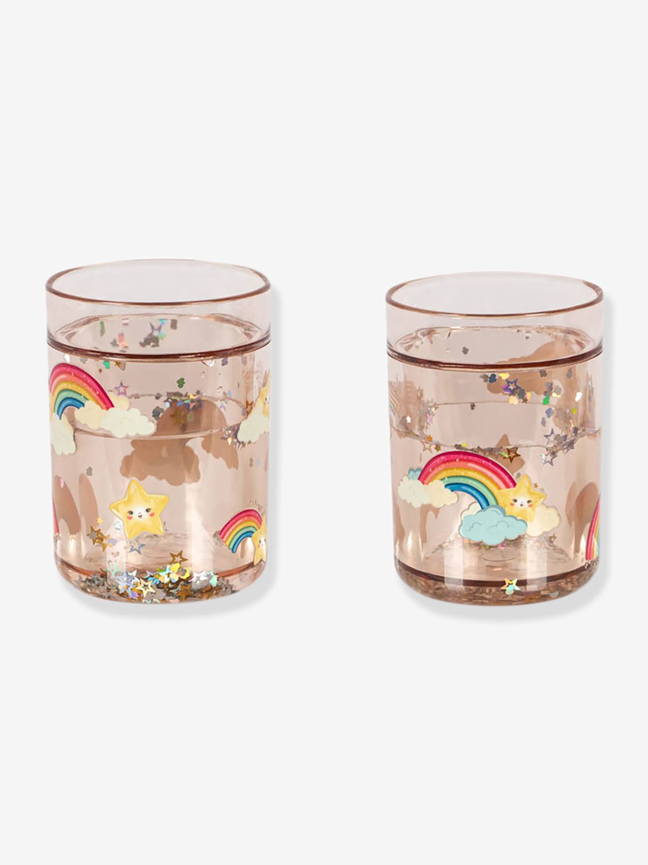 Set van 2 KONGES SLOJD glitterglazen beige