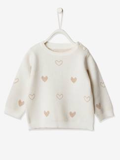 Baby-Trui, vest, sweater-Jacquardtrui met hartjes babymeisje