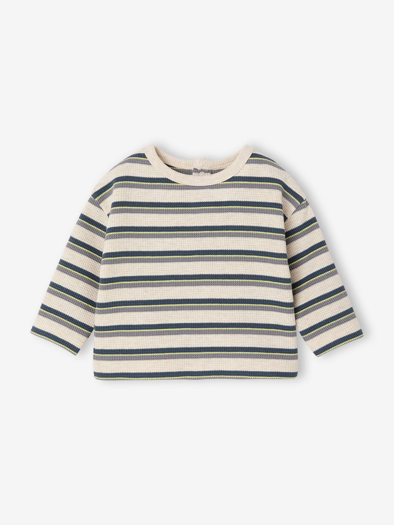 T-shirt met lange mouwen babyjongen gemêleerd beige