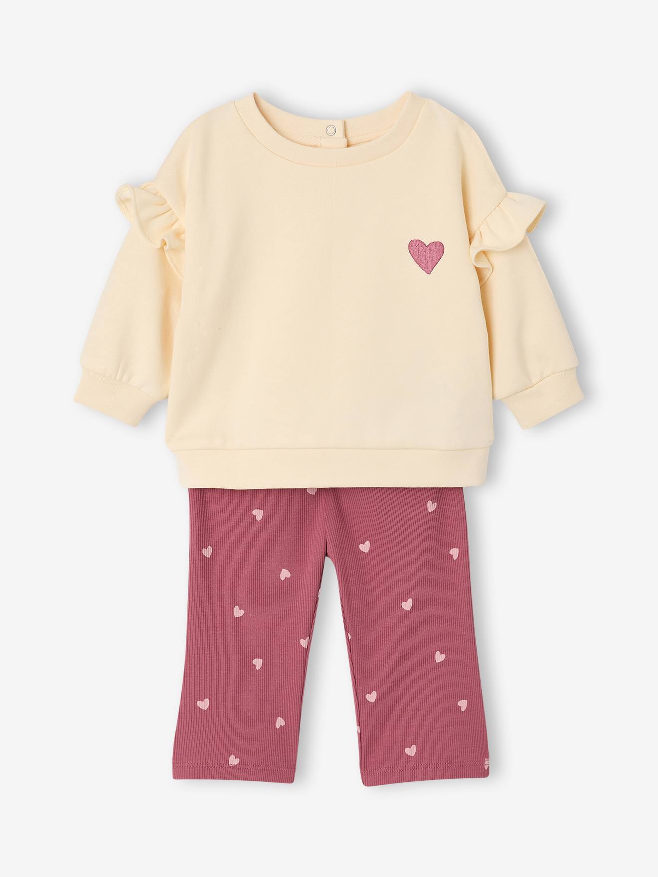 Babyset sweater en legging meisje framboos