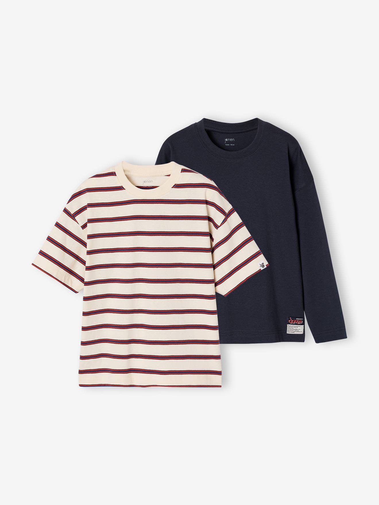 Set van 2 jongens-T-shirts ecru