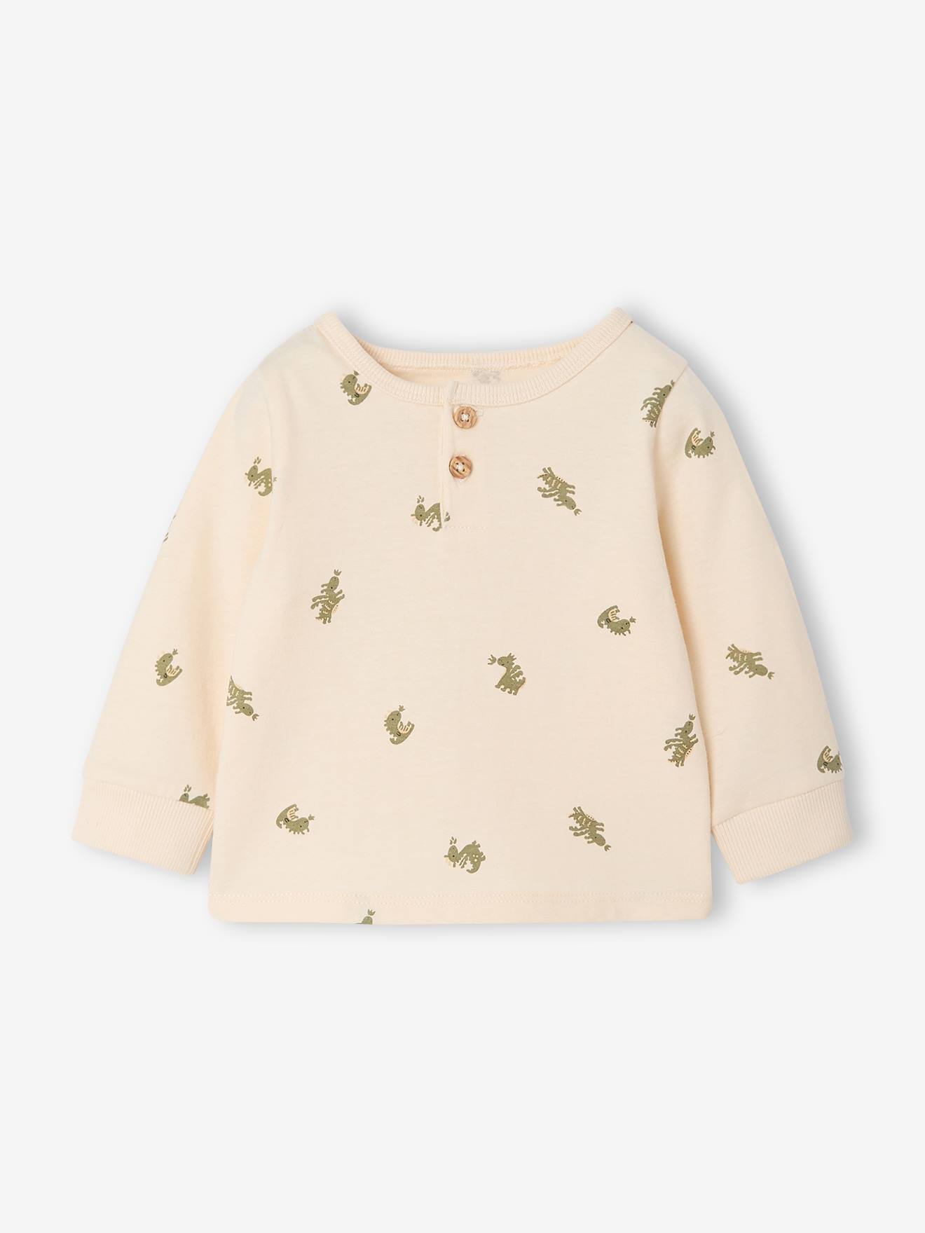 T-shirt met print voor babyjongens vanille