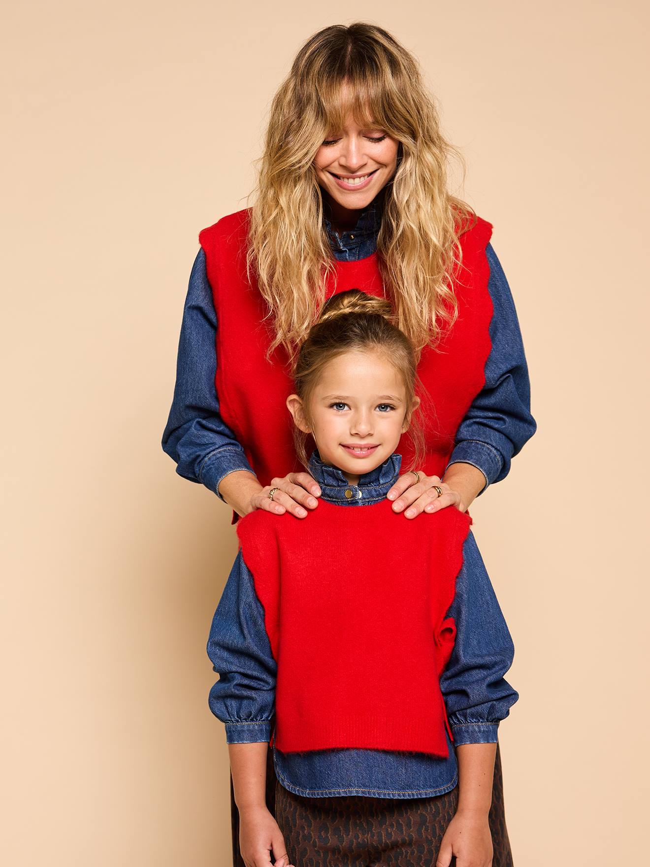 Mouwloze trui voor meisjes rood