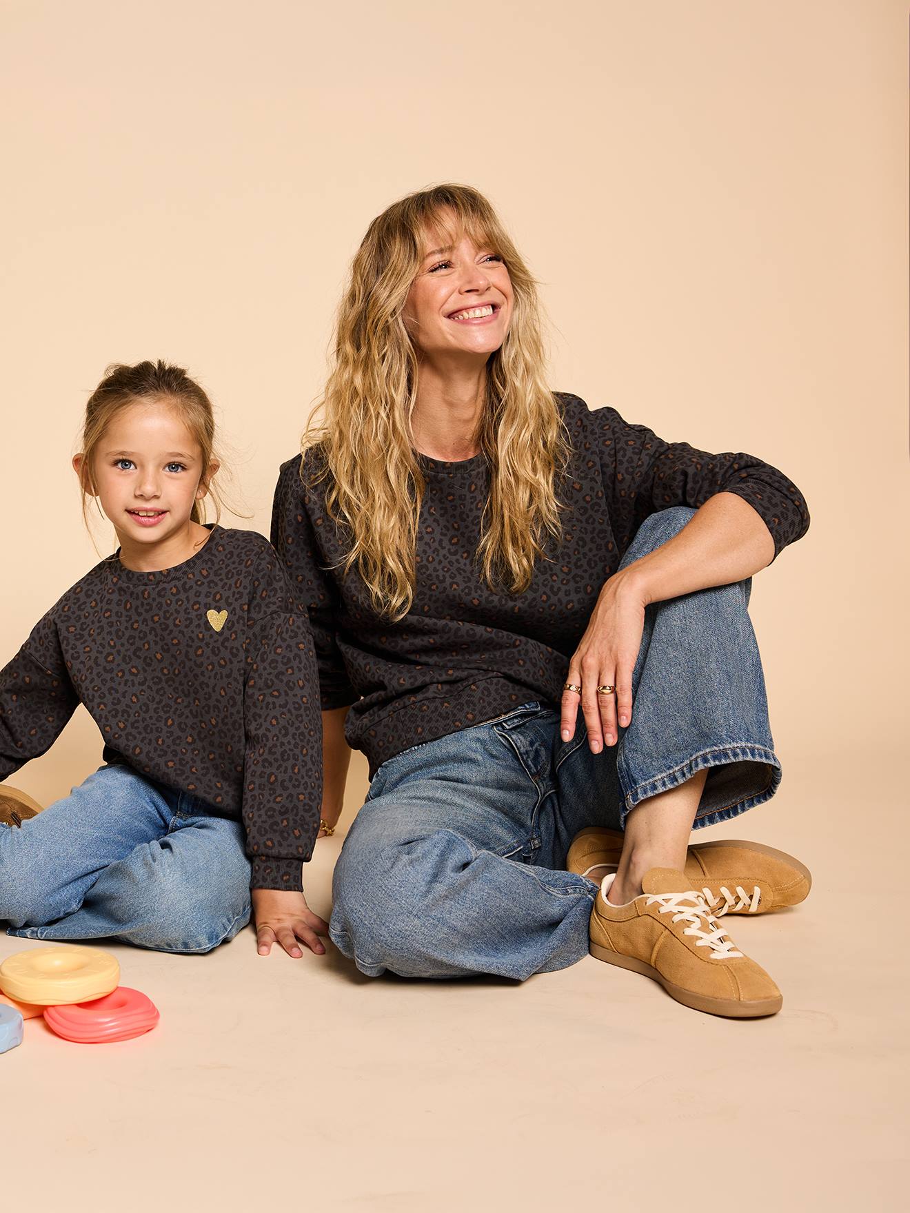 Sweat Leoparden dames capsule collectie moeder-dochter ENVIE DE FRAISE donkergrijs