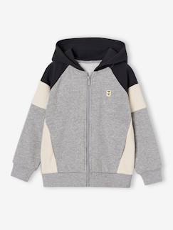 Jongens-Sport collectie-Sweater met rits jongen met capuchon coloblock