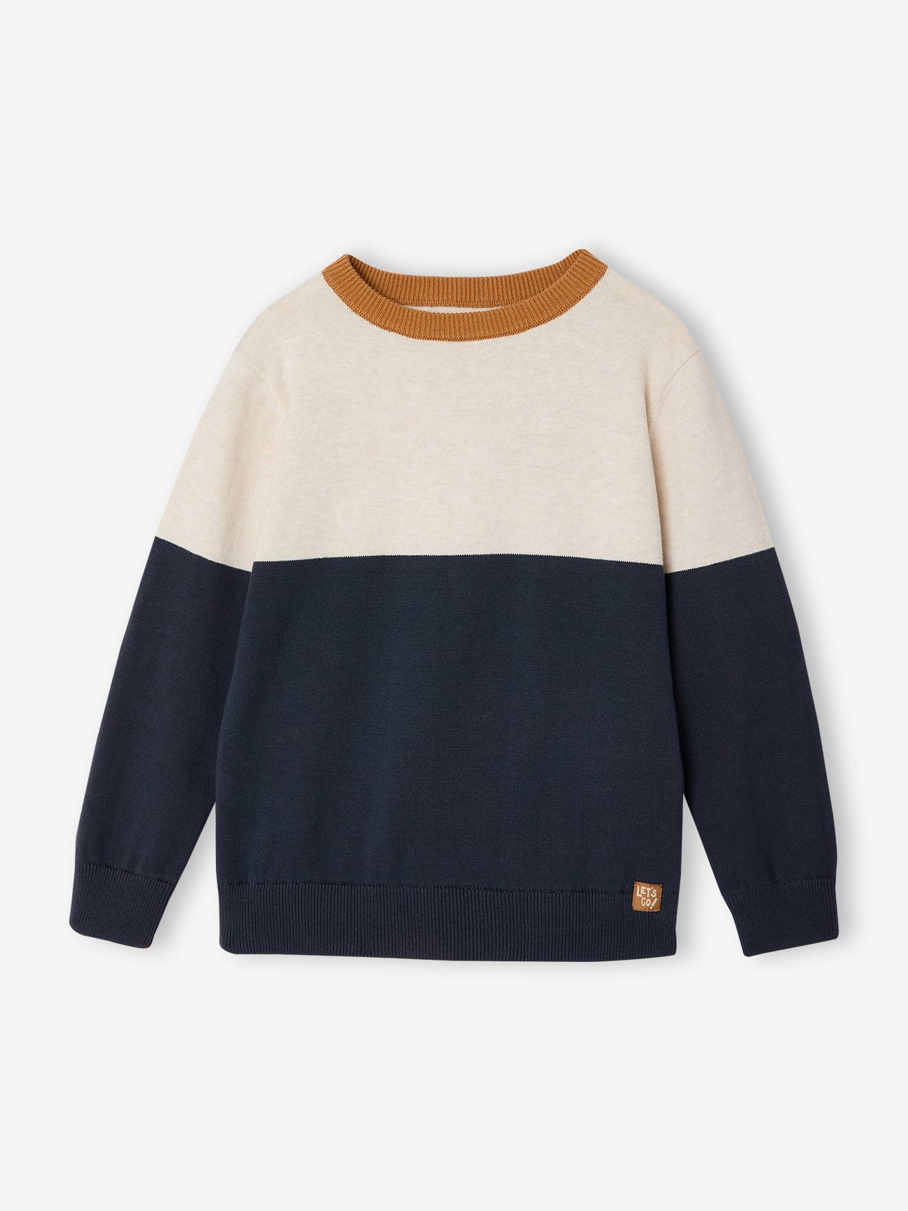 Jongenssweater met ronde hals marineblauw