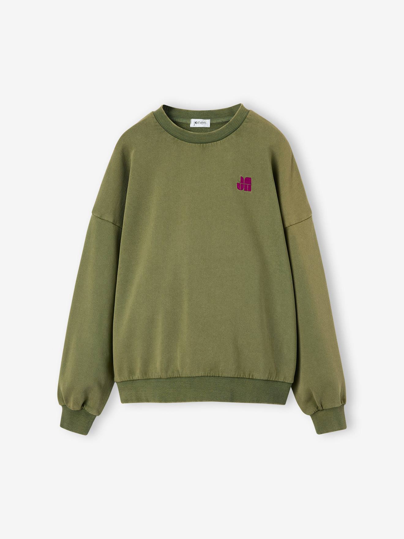 Sweater voor meisjes olijf