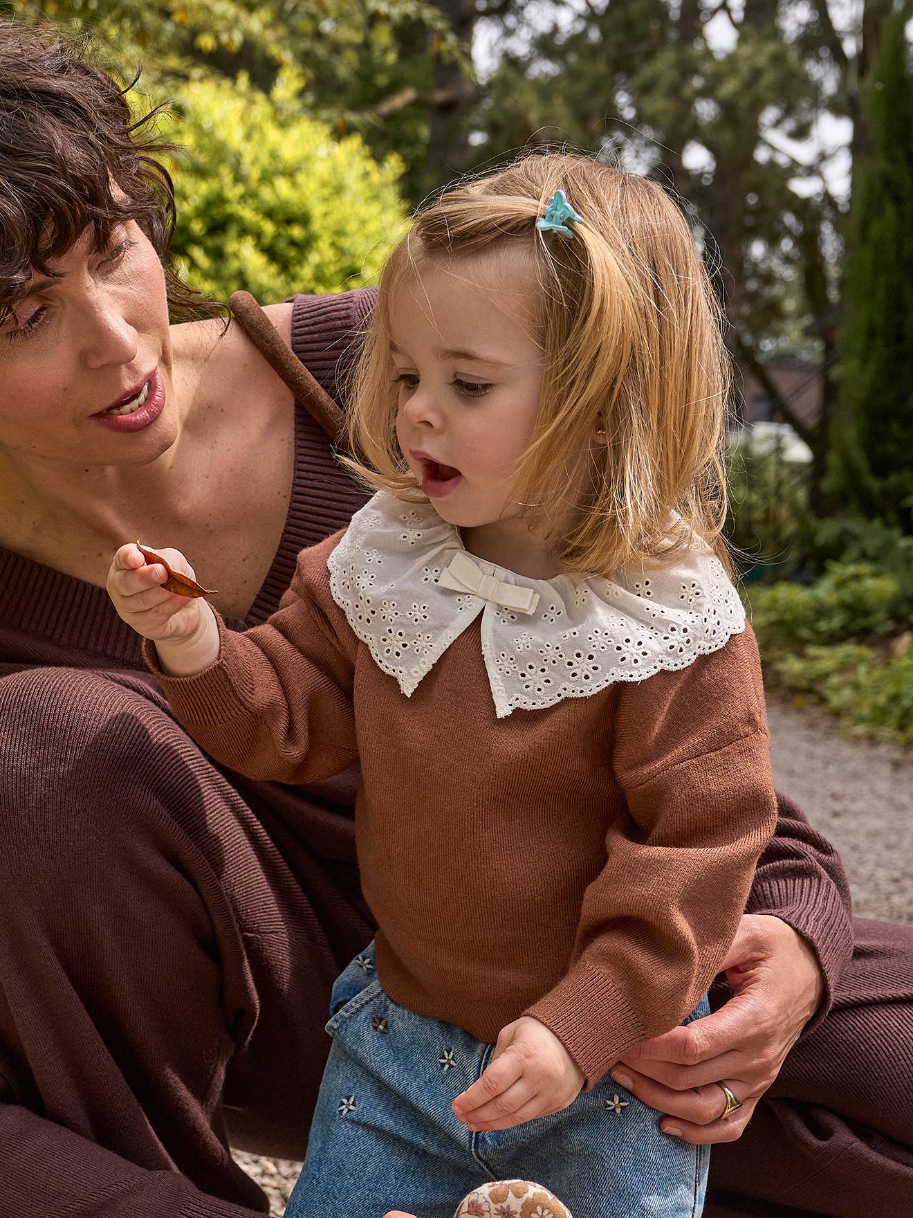 Trui babymeisje met lange mouwen mokka