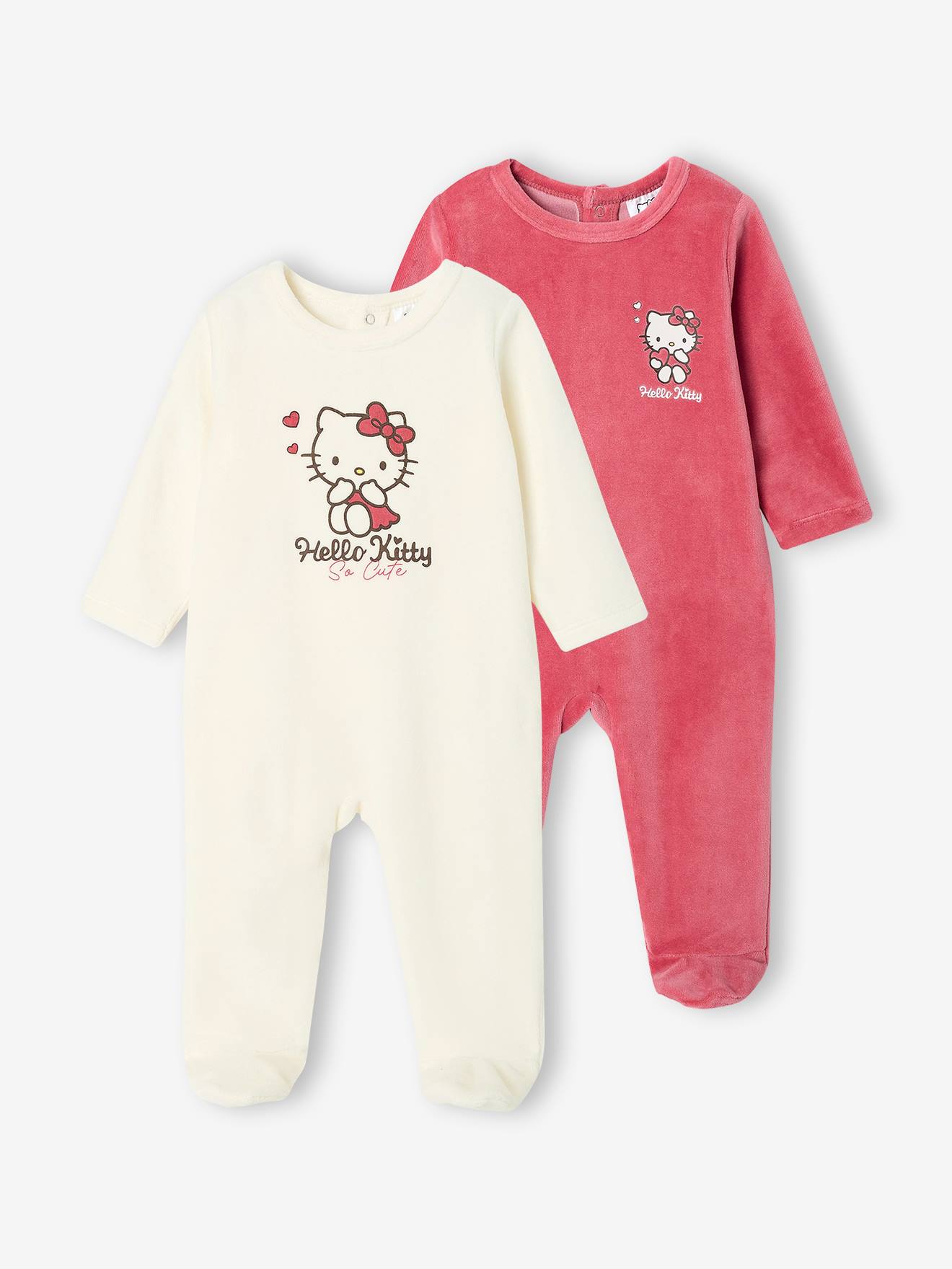 Set van 2 babymeisjespyjama's Hello Kitty framboos