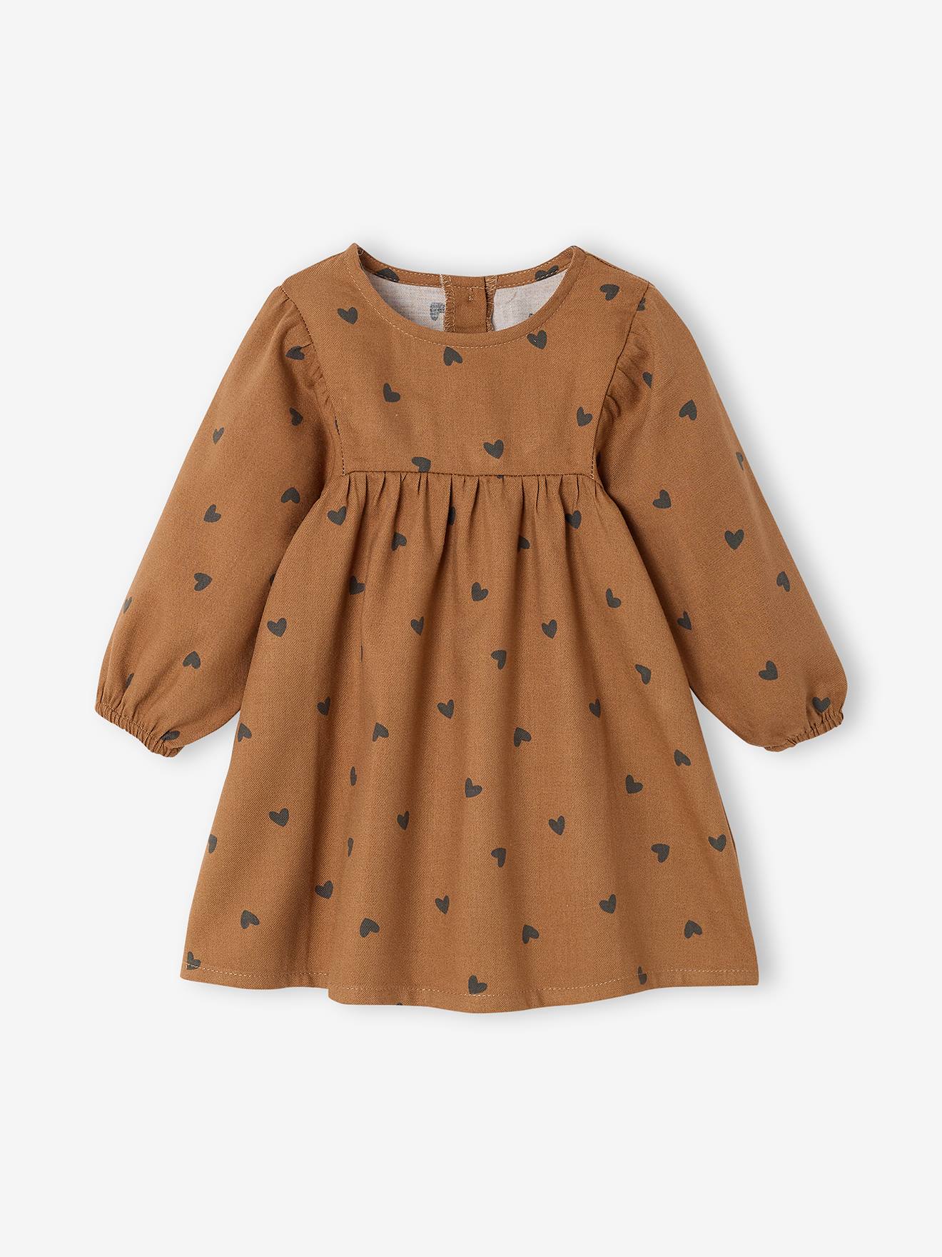 Babyjurk met lange mouwen hazelnoot