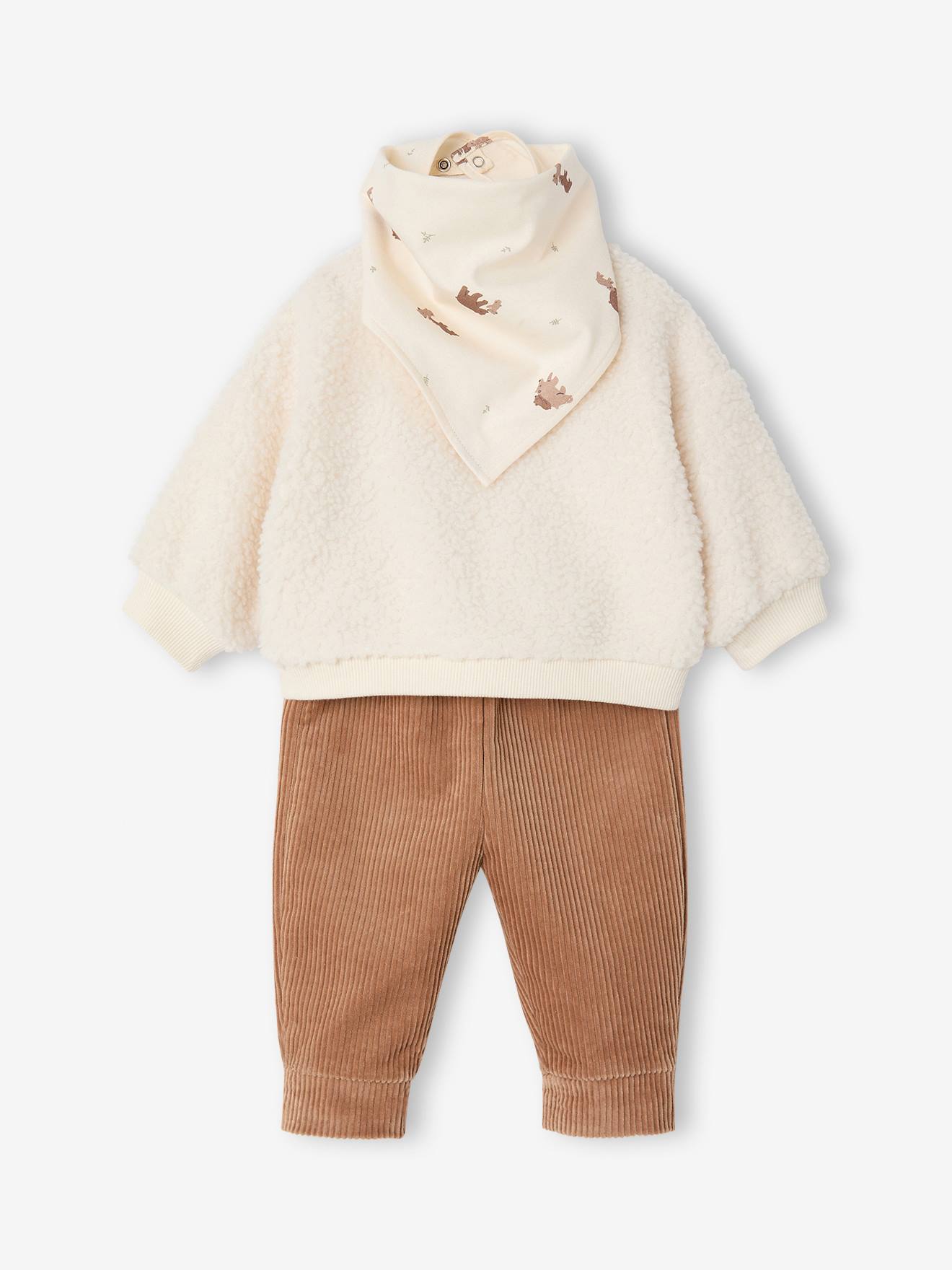 3-delige babyset geboorte ecru