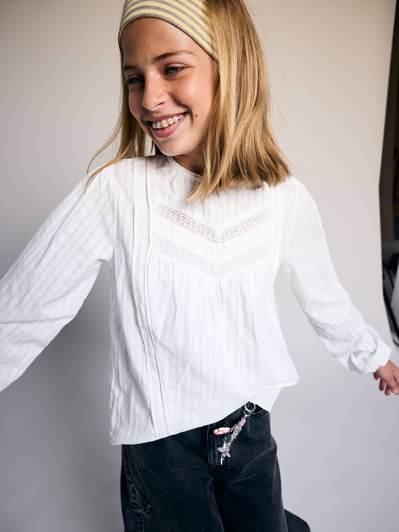 Blouse voor meisjes ecru