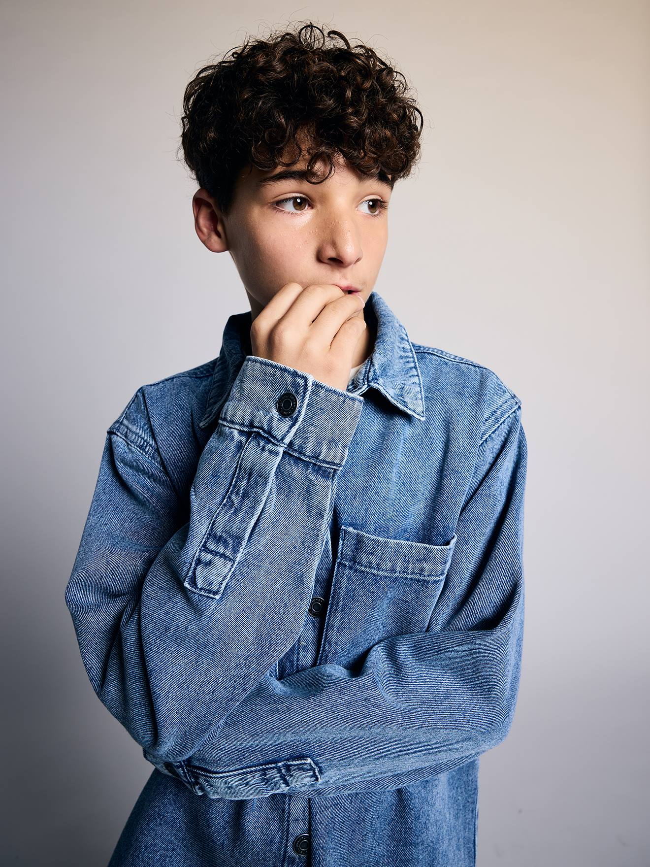 Denim overhemd voor jongens stone
