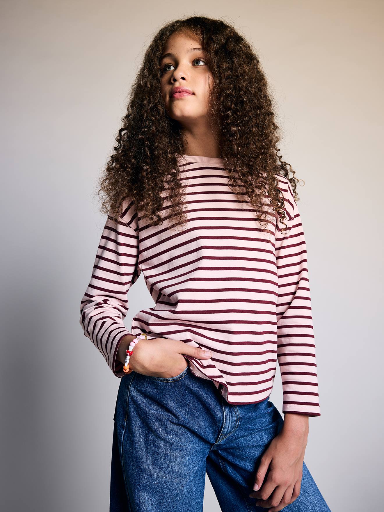 Meisjes T-shirt met lange mouwen rozenhout