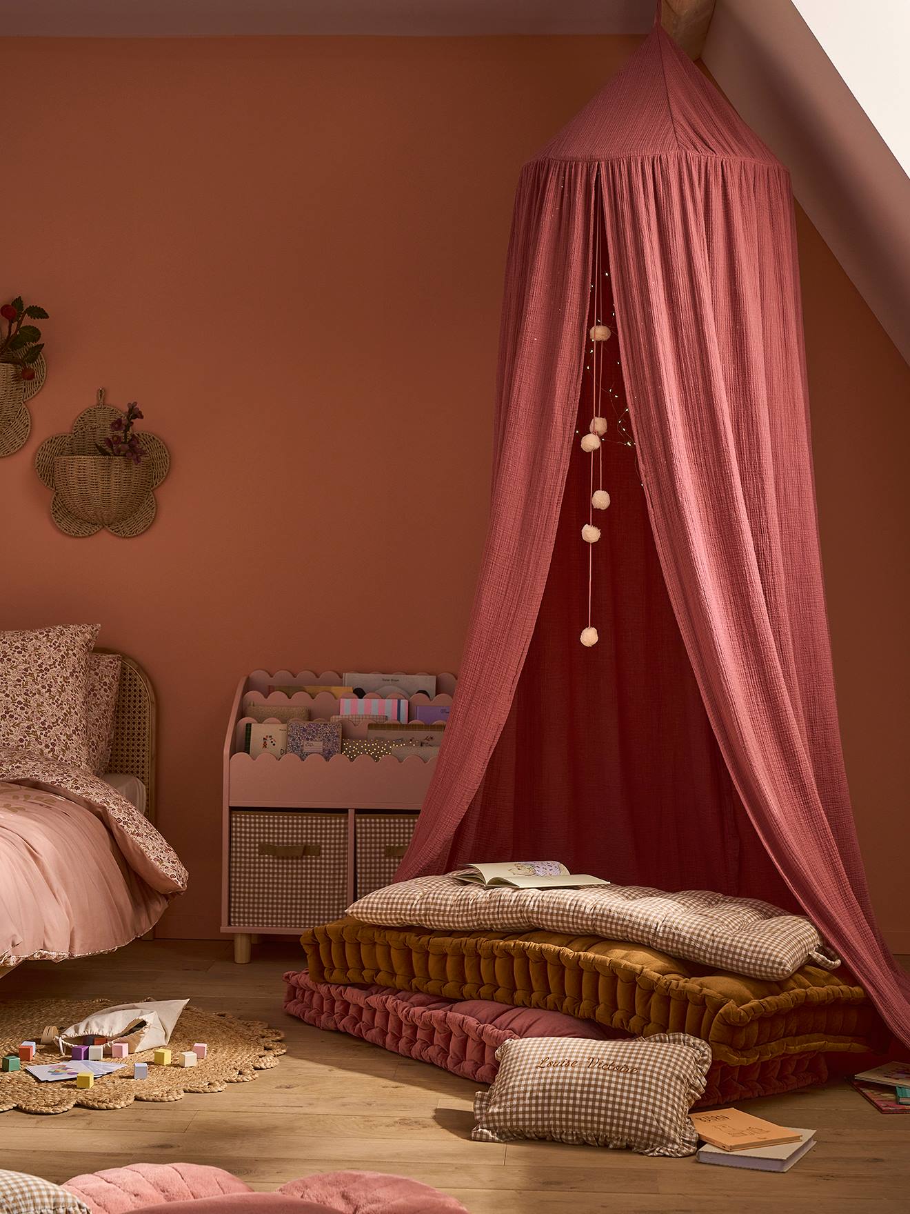 Katoengaas bedframe EAU DE ROSE rozen