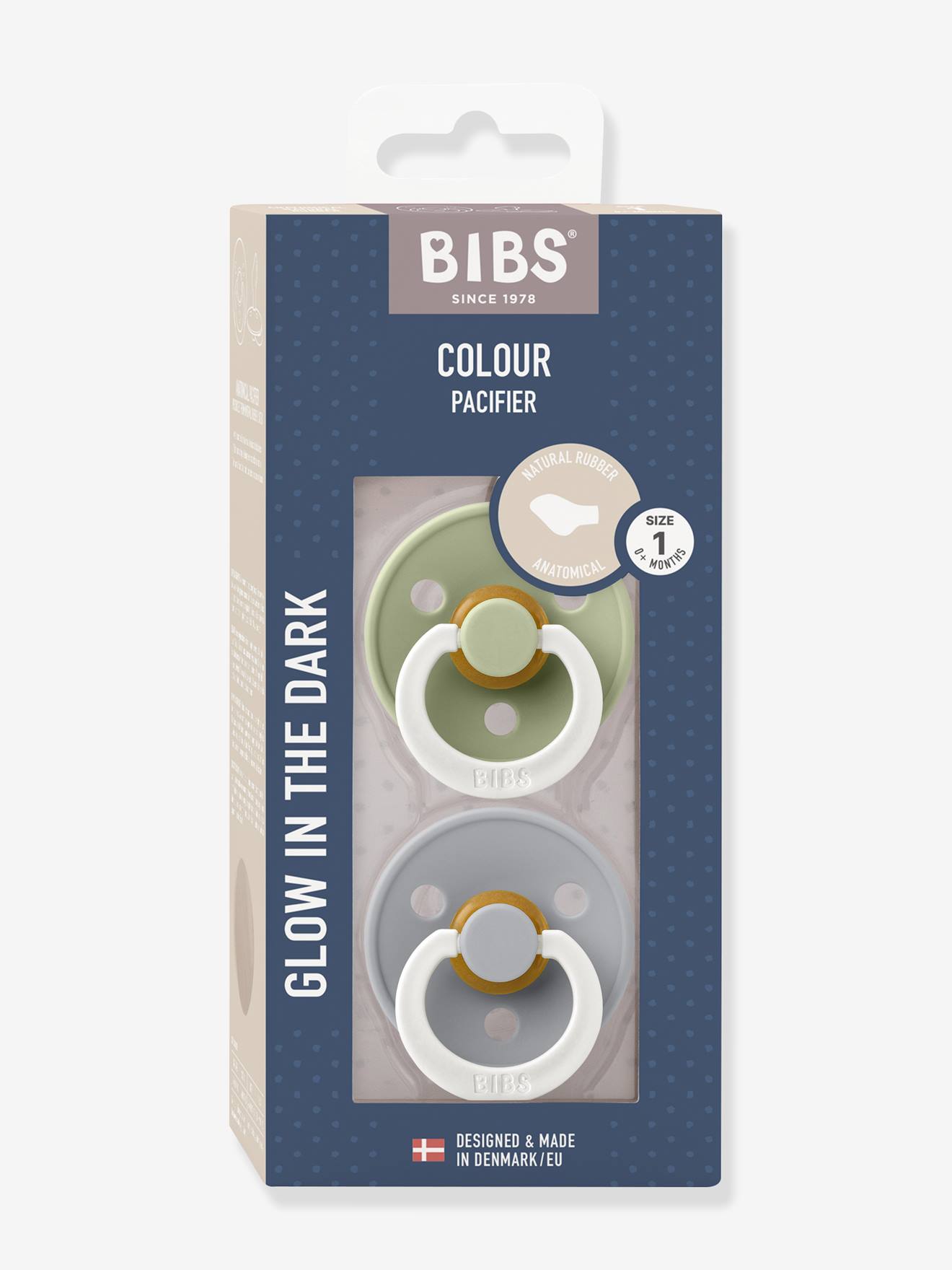 BIBS Colour nachtspeentjes 0-6 mnd saliegroen