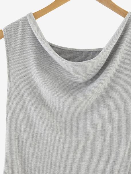 Zwangerschapsjurk van ribtricot GRIJS LICHT CHINE - vertbaudet enfant 
