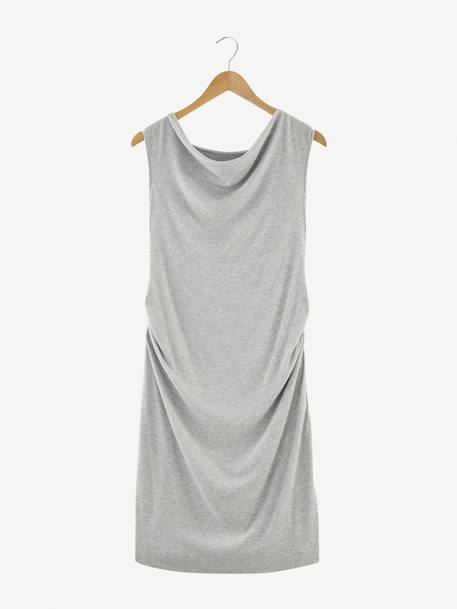 Zwangerschapsjurk van ribtricot GRIJS LICHT CHINE - vertbaudet enfant 