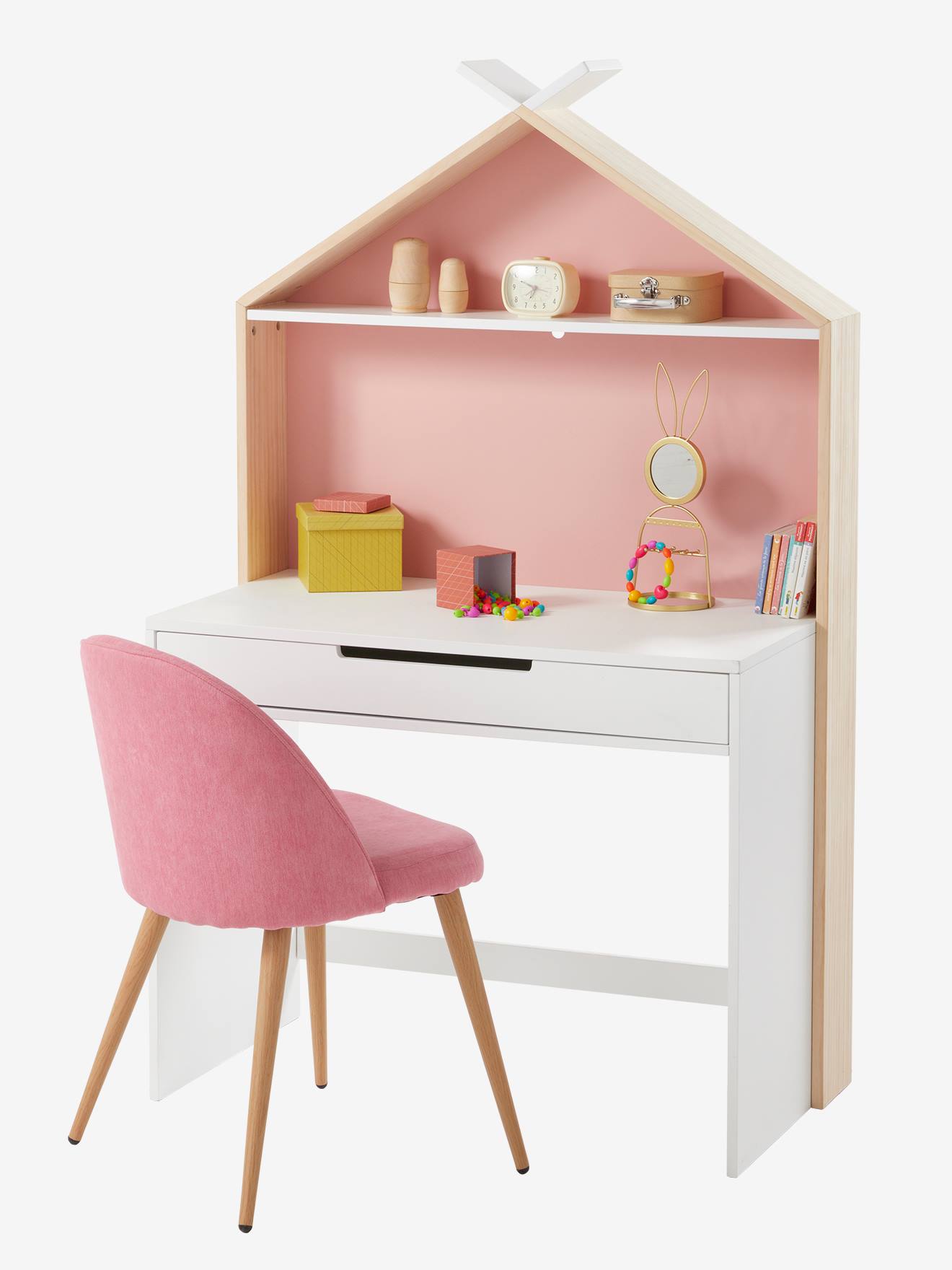 Kinderbureau SERIE TIPILI wit - hout