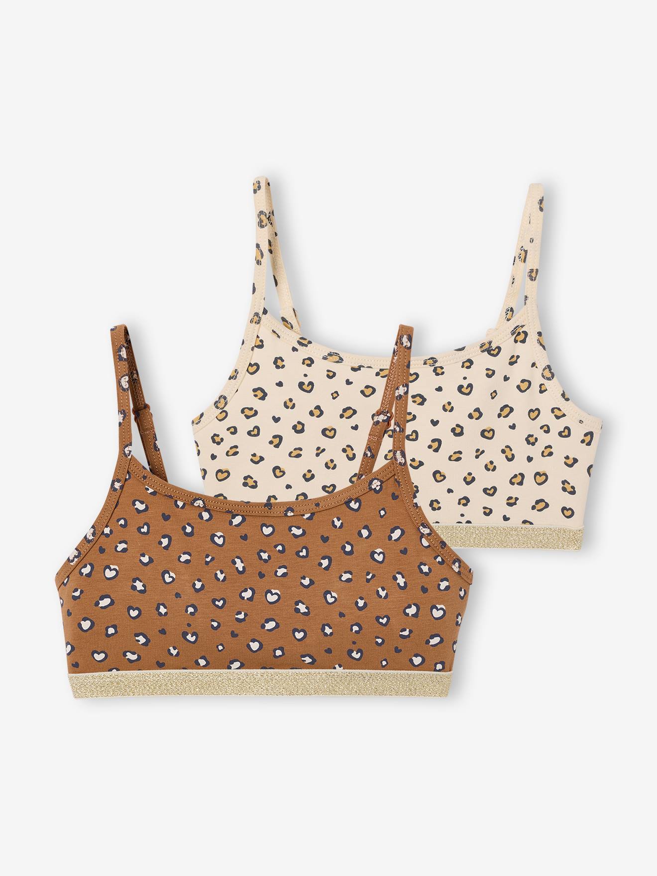 Set van 2 meisjesbralettes beige