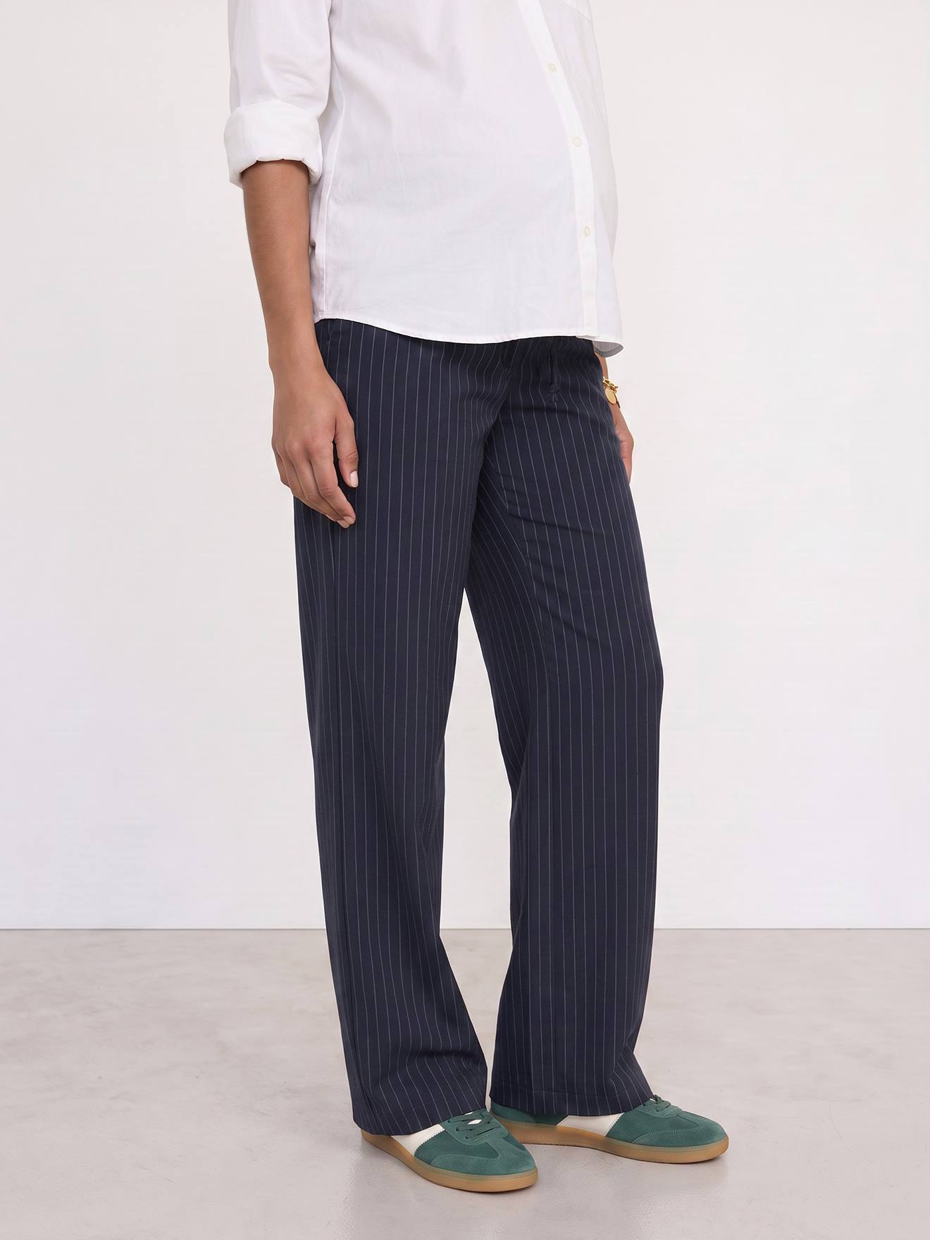 Zwangerschapsbroek met buikband marineblauw