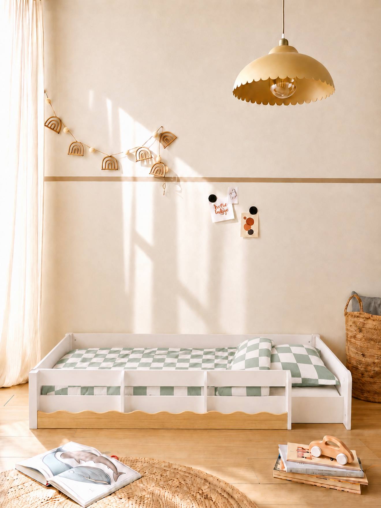 Evolutief kinderbed met opbergruimtes WAVY wit