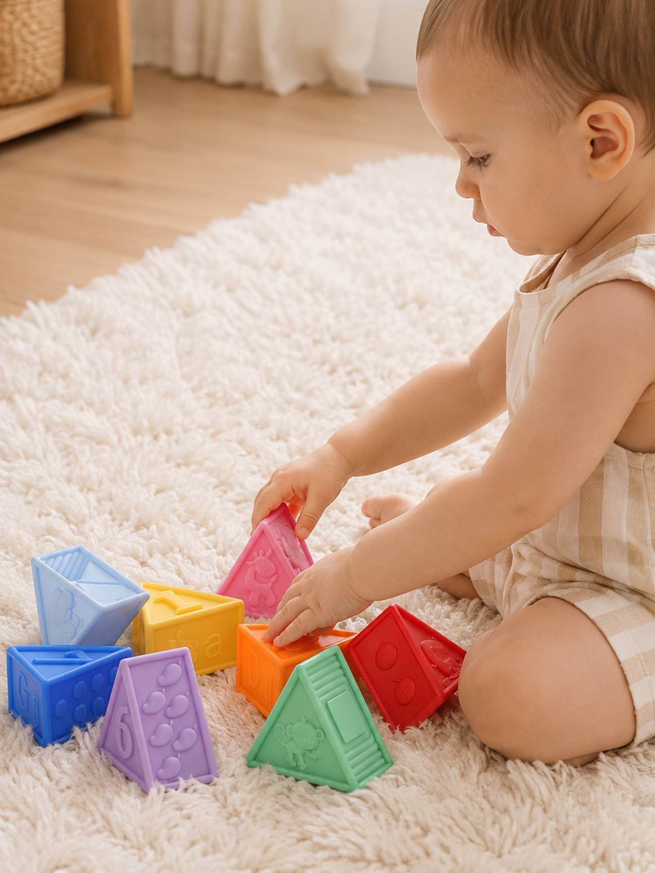 Set sensorische driehoeken baby meerkleurig