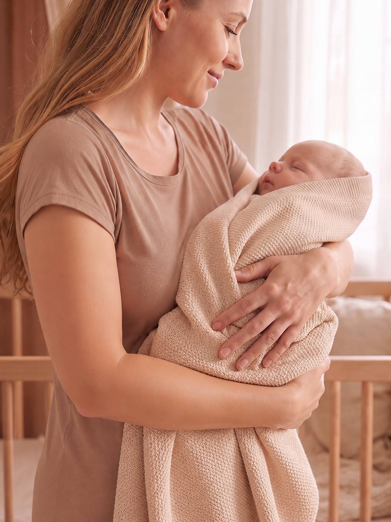 Gebreide babydeken van biologisch katoen touw