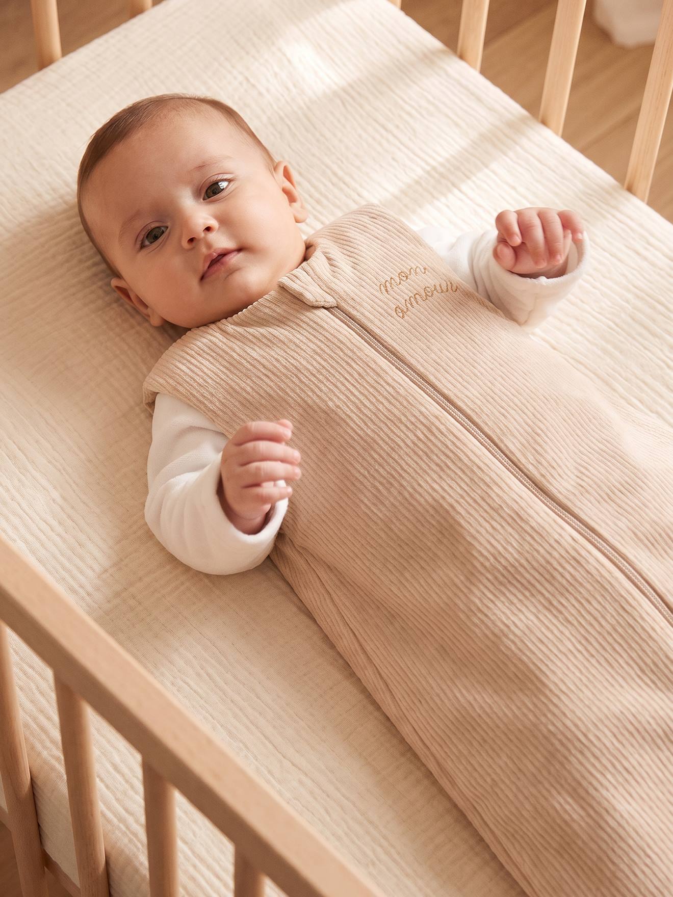Corduroy babyslaapzak klei