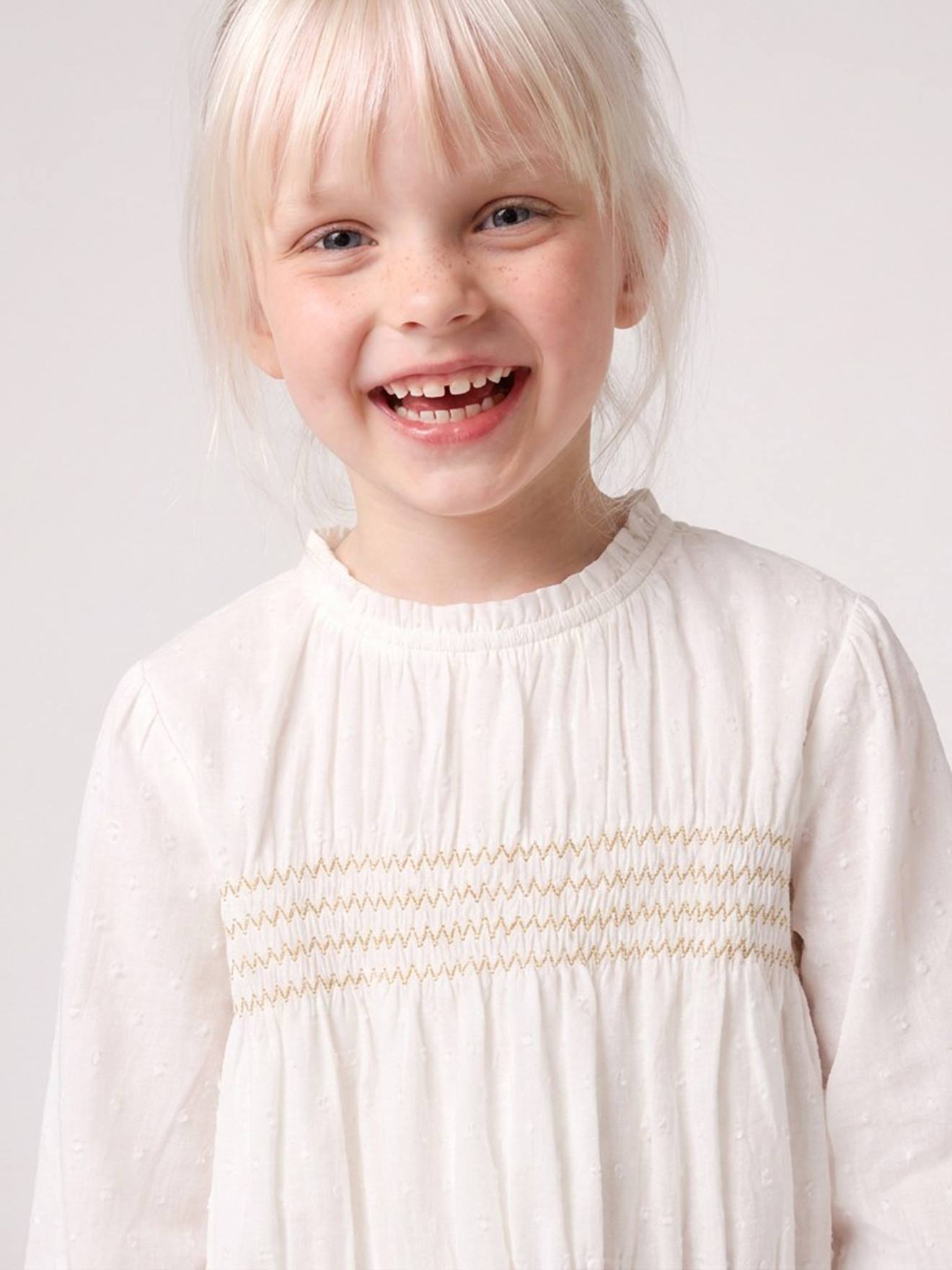 Meisjesblouse met lange mouwen ecru
